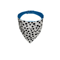 Reverse of Aqua Snuggle is real embroidered dog bandana with snaps- Life Has Just Begun