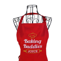 Personalized Red Baking Buddies Adjustable Apron. - Life Has Just Begun