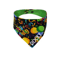 Personalized Birthday Celebration embroidered dog bandana with snaps - Life Has Just Begun
