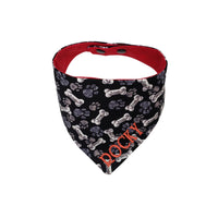 Personalized paws and bones reversible dog bandana - Life Has Just Begun