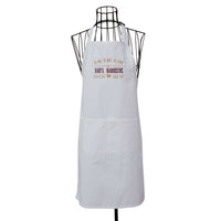 Personalized Dad's BBQ White Embroidered Full Length Apron. - Life Has Just Begun