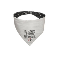 My Humans are getting Married embroidered reversible dog bandana - Life Has Just Begun
