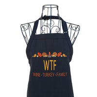 Funny Wine Turkey Family embroidered full length Thanksgiving apron - Life Has Just Begun