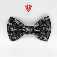 Upcycled Black and Silver Silk Dog Bow Tie - Life Has Just Begun