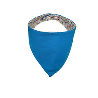 Aqua blue reverse multicolor sprinkles embroidered dog bandana - Life Has Just Begun