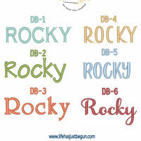 Font choices for personalized dog bandanas - Life Has Just Begun