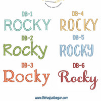 Font choices for personalized dog bandanas - Life Has Just Begun