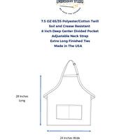 Apron specifications - Life Has Just Begun