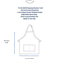 Apron sizes and details - Life Has Just Begun