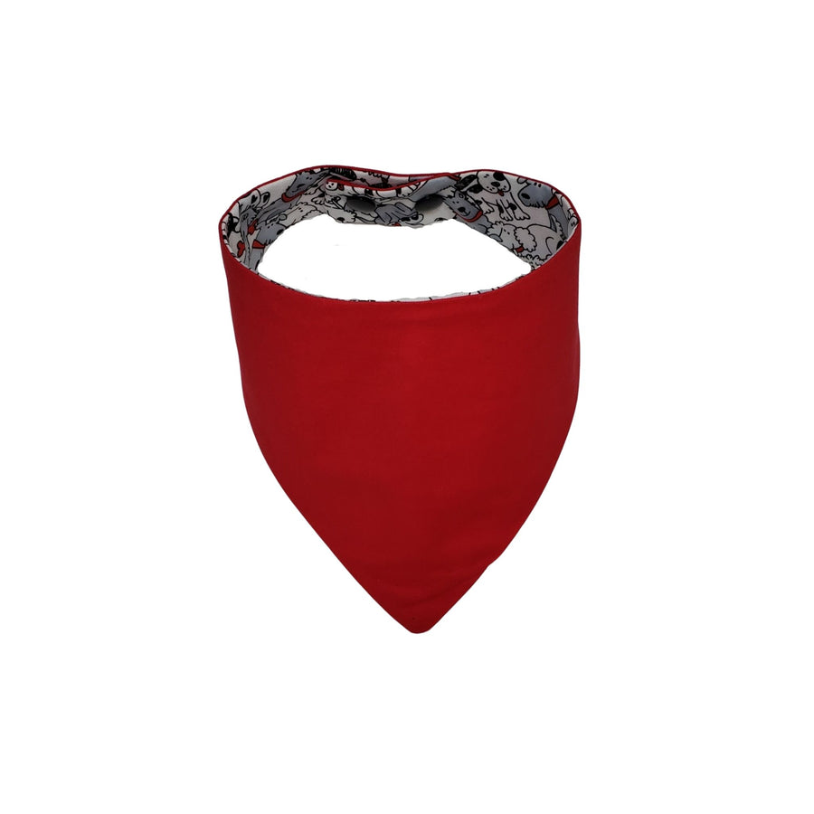Reversible playful puppies red dog bandana - Life Has Just Begun