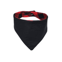 Reverse of Red and Black buffalo plaid dog bandana - Life Has Just Begun