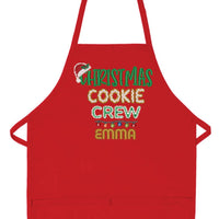 Custom red child's Christmas Cookie Crew embroidered apron - Life Has Just Begun