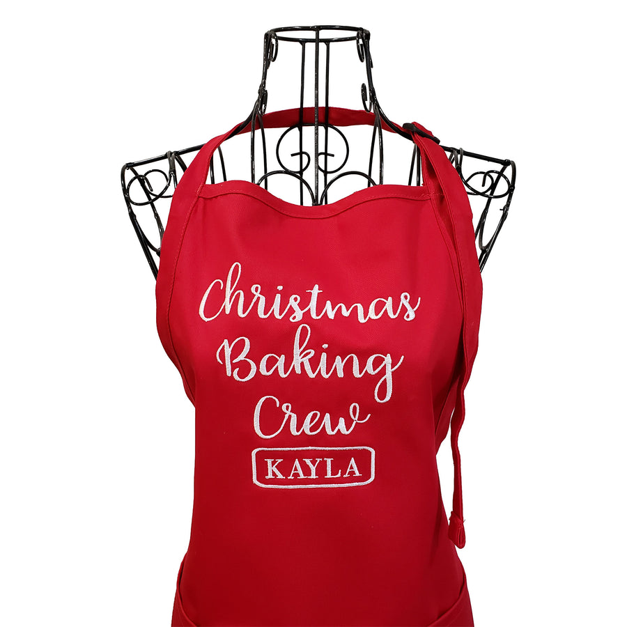 Personalized Christmas Baking Crew embroidered apron for the family. - Life Has Just Begun