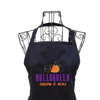 Funny Halloween Creepin It Real embroidered apron for women. - Life Has Just Begun