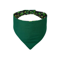 Dark green Reverse of St Patrick's shamrock dog bandana - Life Has Just Begun