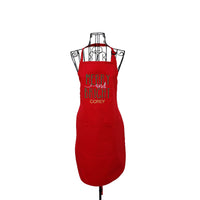 Red Personalized Merry and Bright Full Length apron for the whole family. - Life Has Just Begun