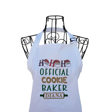 Personalized White Official Cookie Baker embroidered apron - Life Has Just Begun