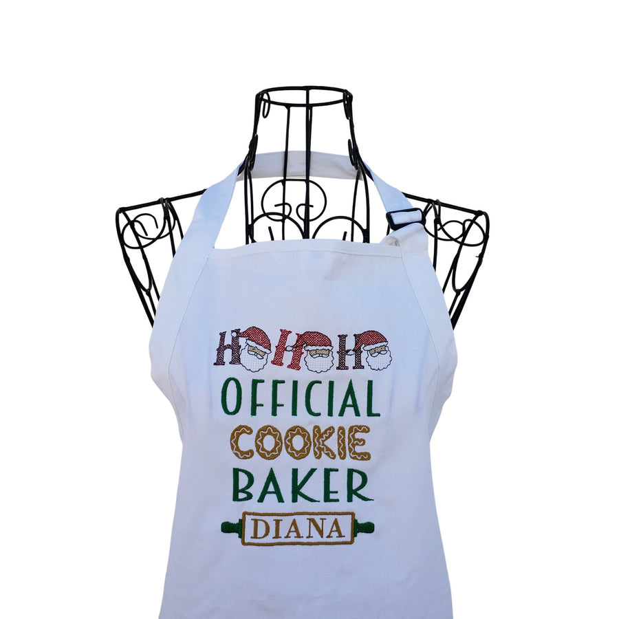 Personalized White Official Cookie Baker embroidered apron - Life Has Just Begun