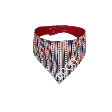 Personalized Red White and Blue Stars and Stripes embroidered snap on dog bandana. - Life Has Just Begun