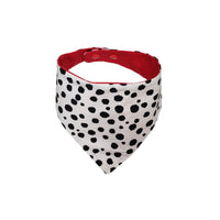 Reverse black and white print dog bandana with snaps - Life Has Just Begun