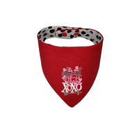 Red All about that XOXO embroidered reversible dog bandana - Life Has Just Begun