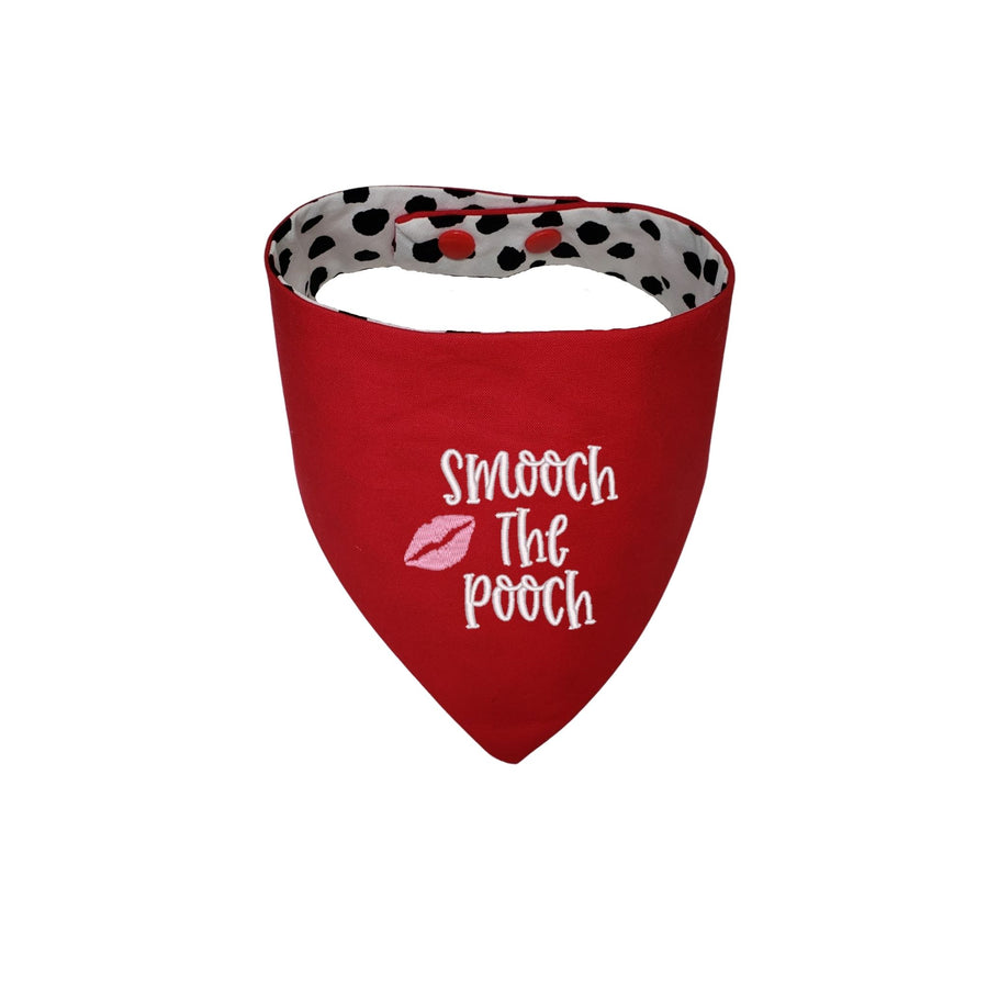 Red embroidered Smooch The Pooch Dog Bandana. - Life Has Just Begun