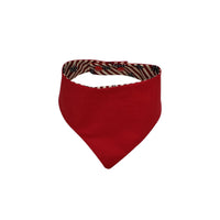 Red reverse side of fourth of July stars and stripes snap on dog bandana - Life Has Just Begun
