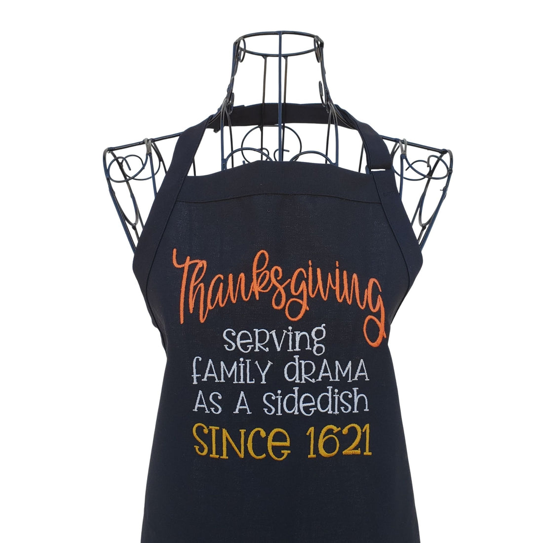 Funny black Thanksgiving serving family drama embroidered bib apron - Life Has Just Begun
