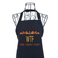 Funny Wine Turkey Family embroidered full length Thanksgiving apron  - Life Has Just Begun