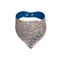Personalized multicolor sprinkles embroidered dog bandana with snaps - Life Has Just Begun