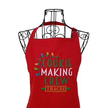 Personalized Cookie Making Crew Christmas apron. - Life Has Just Begun