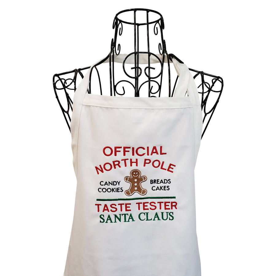 Personalized North Pole Taste Tester Embroidered Apron for the whole family. - Life Has Just Begun