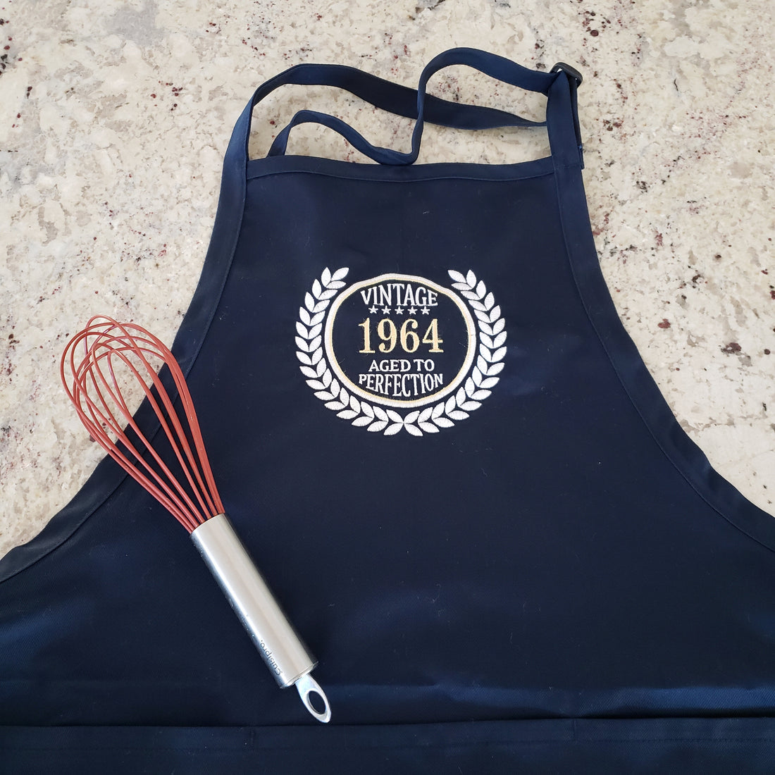 Personalized Embroidered Aged To Perfection Apron- Life Has Just Begun