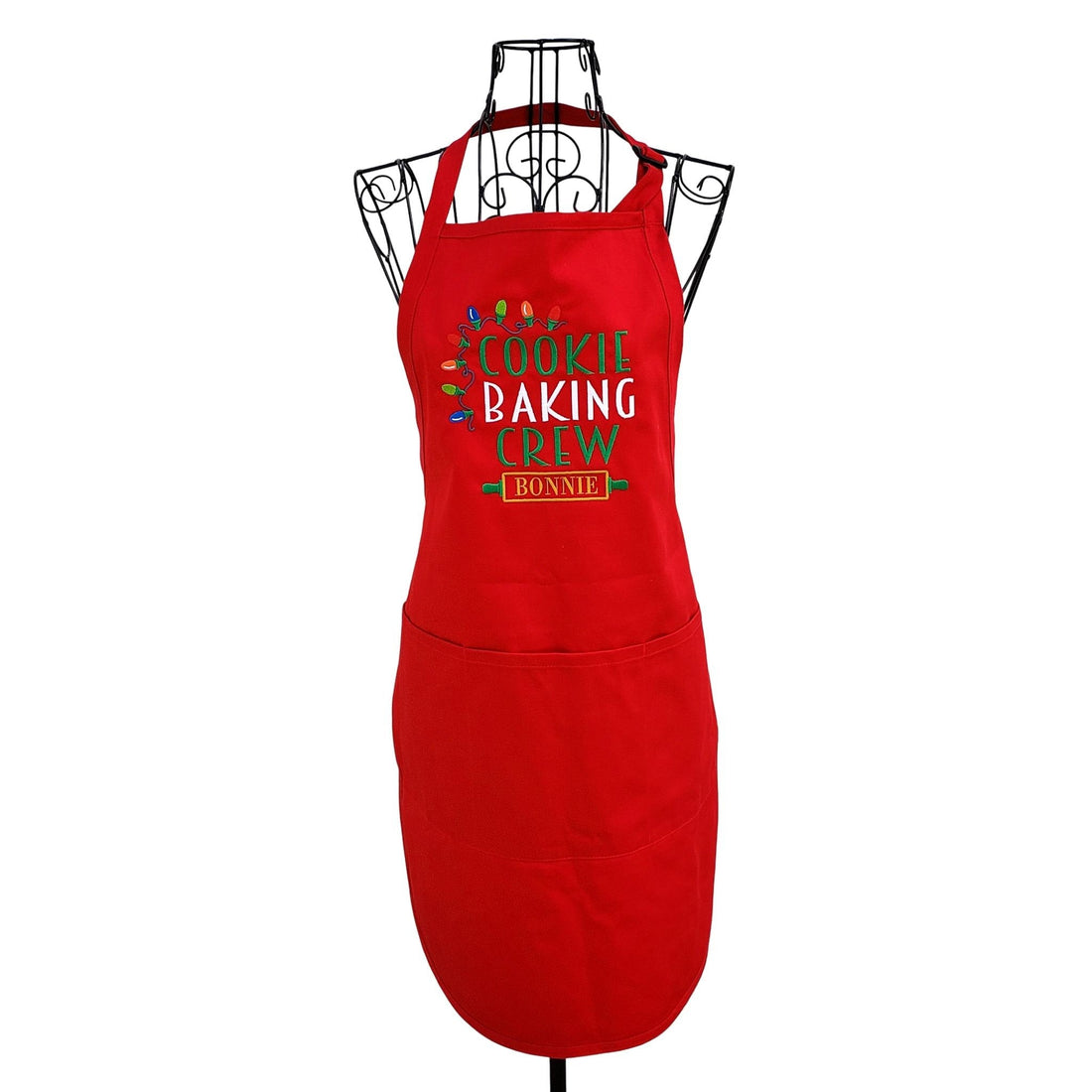 Personalized Cookie Baking Crew With Lights  Embroidered Apron. - Life Has Just Begun