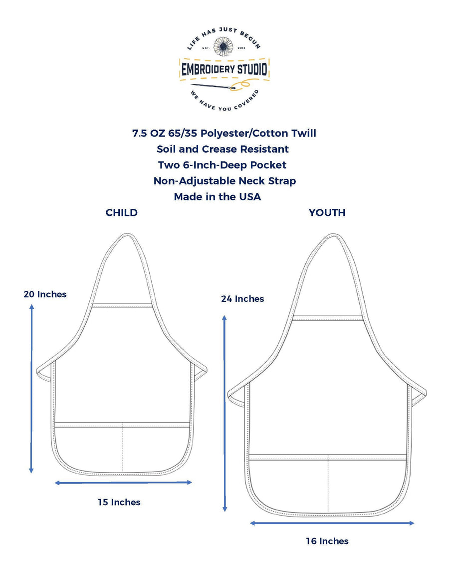 Child apron size description - Life Has Just Begun
