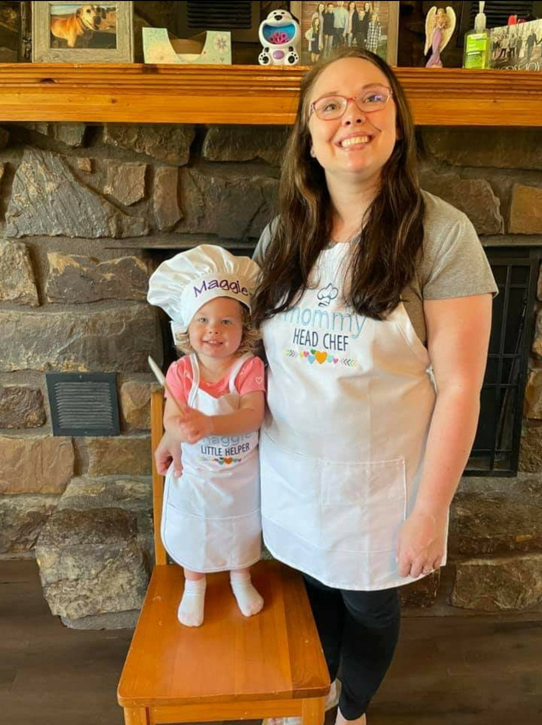 Personalized Mommy and Me Embroidered Aprons – Life Has Just Begun